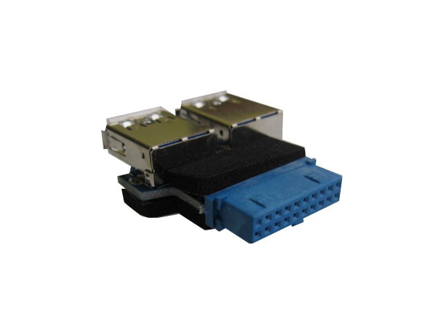 Переходник USB-порта USB3.0 2 ports [ 38272 / EIDC20P-USB3x2a ] (серебристый, 2 порта с горизонтальным расположением,подключение к материнской плате)