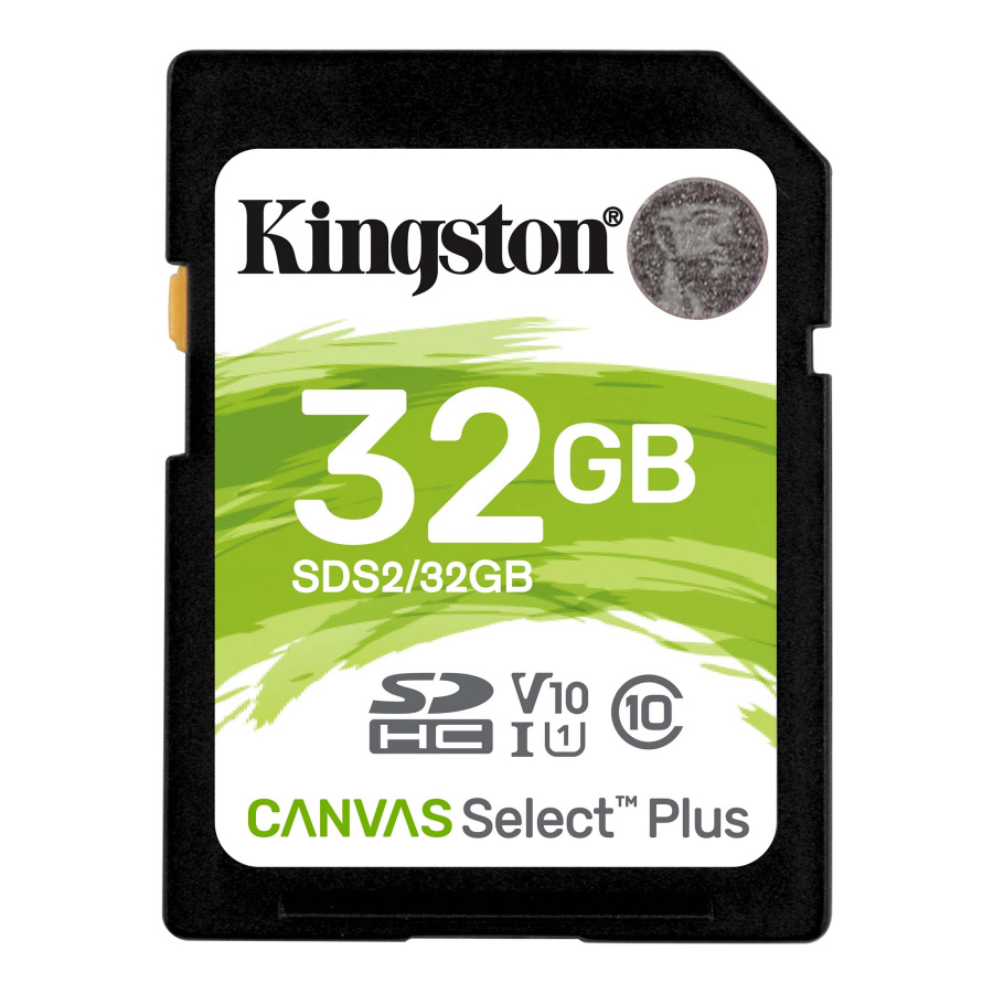 Флэш-карта SDHC 32 GB Kingston Canvas Select Plus (Class 10 UHS-I U1 / V10, 100 MB/s черно-зеленый) [ SDS2/32GB ]
