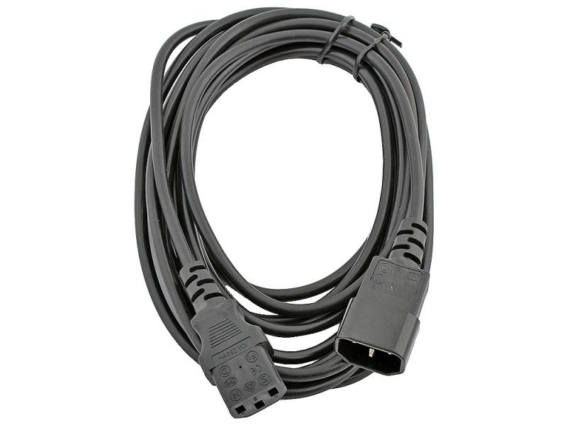 Удлинитель кабеля питания Gembird (C13 - C14, 4.5 м, черный, 10А, для подключения ПК/монитора к ИБП) [ PC-189-15 ]