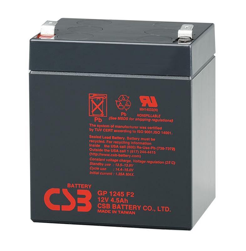 Аккумулятор CSB GP1245 (12V / 4.5 Ah, lead-acid, F1)