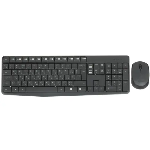 Беспроводные клавиатура + мышь Logitech MK235 (черный, USB, мембранная кл-ра, компактная кл-ра, оптическая мышь, RF 2.4GHz, 2xAAA+1xAA) [ 920-007948 ]
