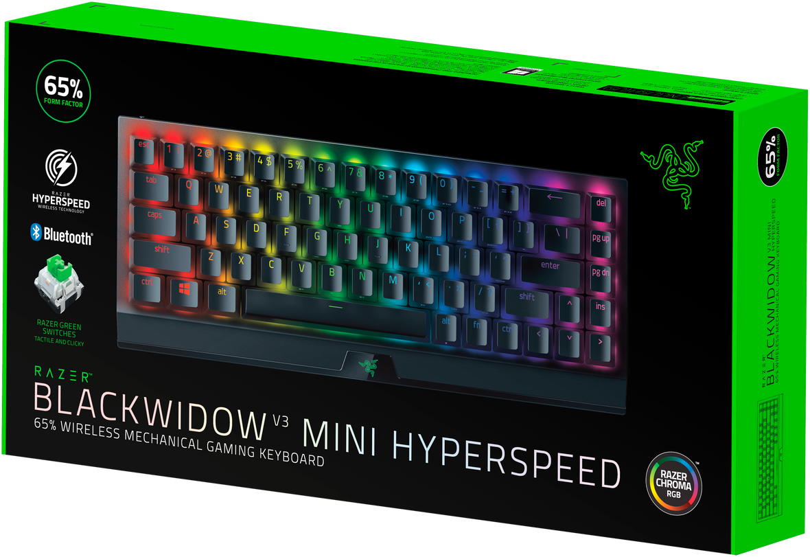 Игровая клавиатура Razer BlackWidow V3 Mini HyperSpeed (Green Switch) - Russian Layout Razer BlackWidow V3 Mini
