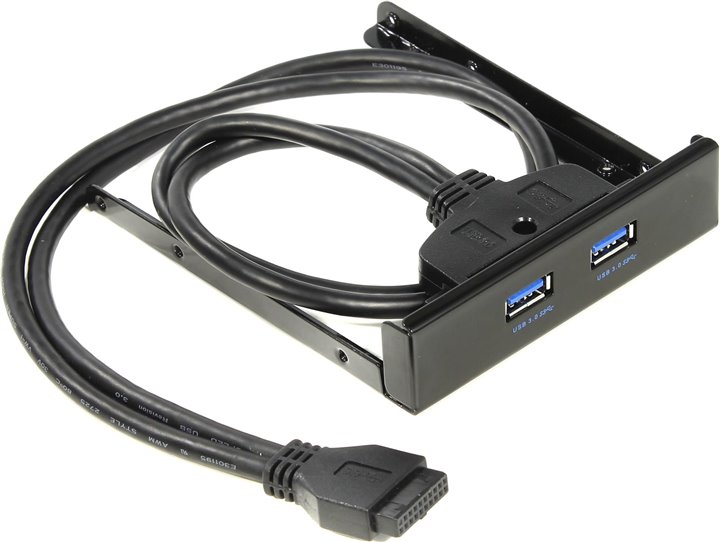 Разветвитель внутренний USB-порта Espada (в отсек 3.5" корпуса ПК, 2 порта USB3.0, подключение к 20-pin разъему мат.платы) [ EBrFr-2USB3 ]
