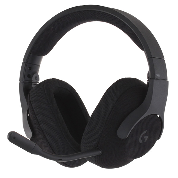 Наушники с микрофоном и звуковая карта игровые Logitech G433 Gaming Headset Triple Black (черный, 20-20000 Гц, 107дБ, 32 Om) мониторные (2 м, USB 2.0 