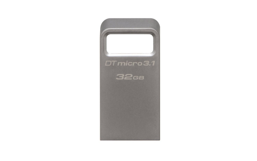 Флэш-накопитель 32 GB Kingston DataTraveler Micro 3.1 (серебристый, металл, 15 MB/s 100 MB/s 25x12x4.5 мм, микроформат, USB 3.0 Type-A) [ DTMC3/32GB ]