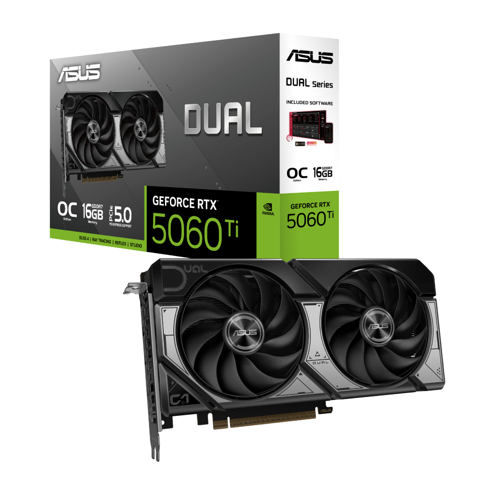 Видеокарта ASUS Dual GeForce RTX 5060 Ti 16GB GDDR7 OC Edition