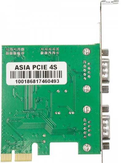 Контроллер мультипортовый ASIA PCIE 4S (PCI Express 1x, 4xCOM (MS9904)) [ ASIA PCIE 4S ] (Retail)