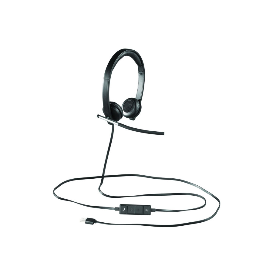 Наушники с микрофоном накладные Logitech USB Headset Stereo H650e (черный, 50-10000 Гц, 90дБ, 1.1 м, USB 2.0 Type A, ПДУ на проводе) [ 981-000519 ]