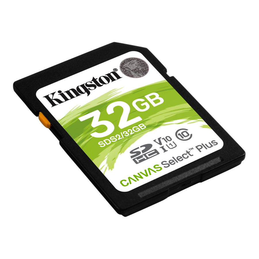 Флэш-карта SDHC 32 GB Kingston Canvas Select Plus (Class 10 UHS-I U1 / V10, 100 MB/s черно-зеленый) [ SDS2/32GB ]