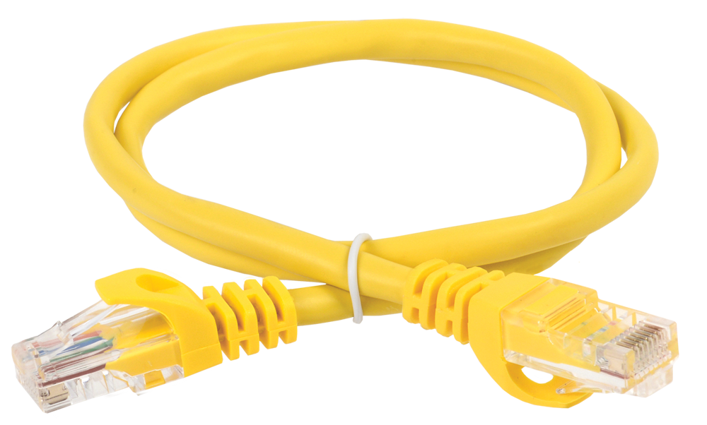 Патч-корд (UTP, Кат.5E, 0,5 м) ITK [ PC05-C5EU-05M ] (4 пары, RJ-45, желтый)
