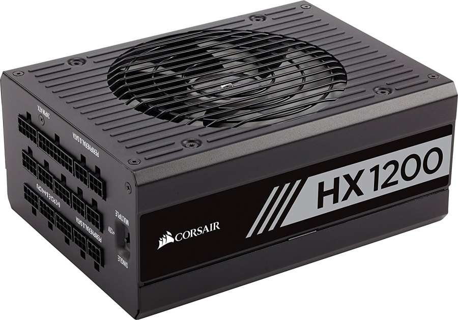 Блок  питания 1200 Вт Corsair HX1200 Retail (ATX, 1/8 x +12 В, активный PFC, вентилятор 135 мм, 80 PLUS Platinum, отстегивающиеся кабели, ATX12V: 20+4