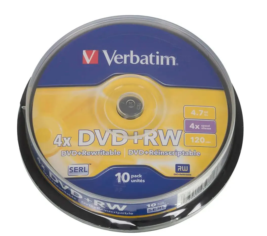 Диск DVD+RW Verbatim (4.7 GB, 4 x, Cakebox, 10 шт) [ 43488 ]
