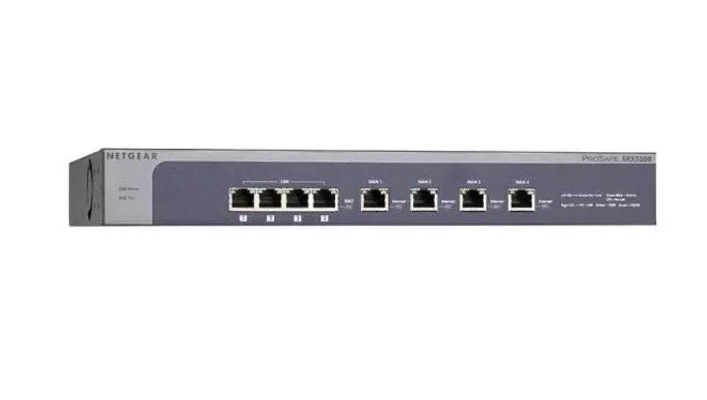 Межсетевой экран Netgear SRX5308 (4 x WAN, 4 x LAN RJ-45 10/100/1000T, до 125 VPN-туннелей, 200 000 сессий, Rackmountable)
