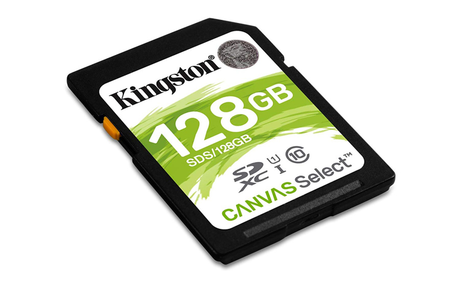 Флэш-карта SDXC 128 GB Kingston Canvas Select (Class 10 UHS-I U1, 80 MB/s 45 MB/s черно-зеленый) [ SDS/128GB ]
