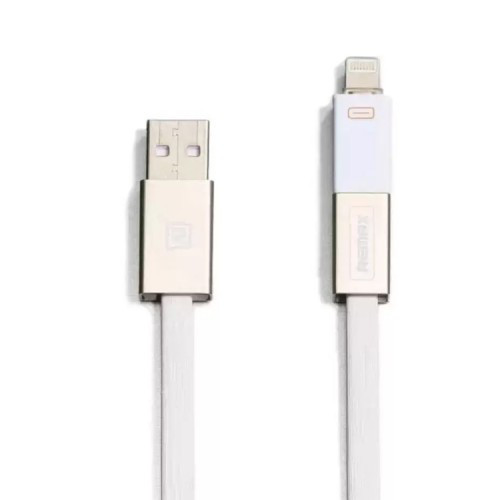 Кабель USB 2.0 Remax Shadow 2 in 1 (USB Type A (male) - microUSB Type B (male) + адаптер Lightning, 1.0 м, белый, магнитная сцепка, плоский кабель, ин