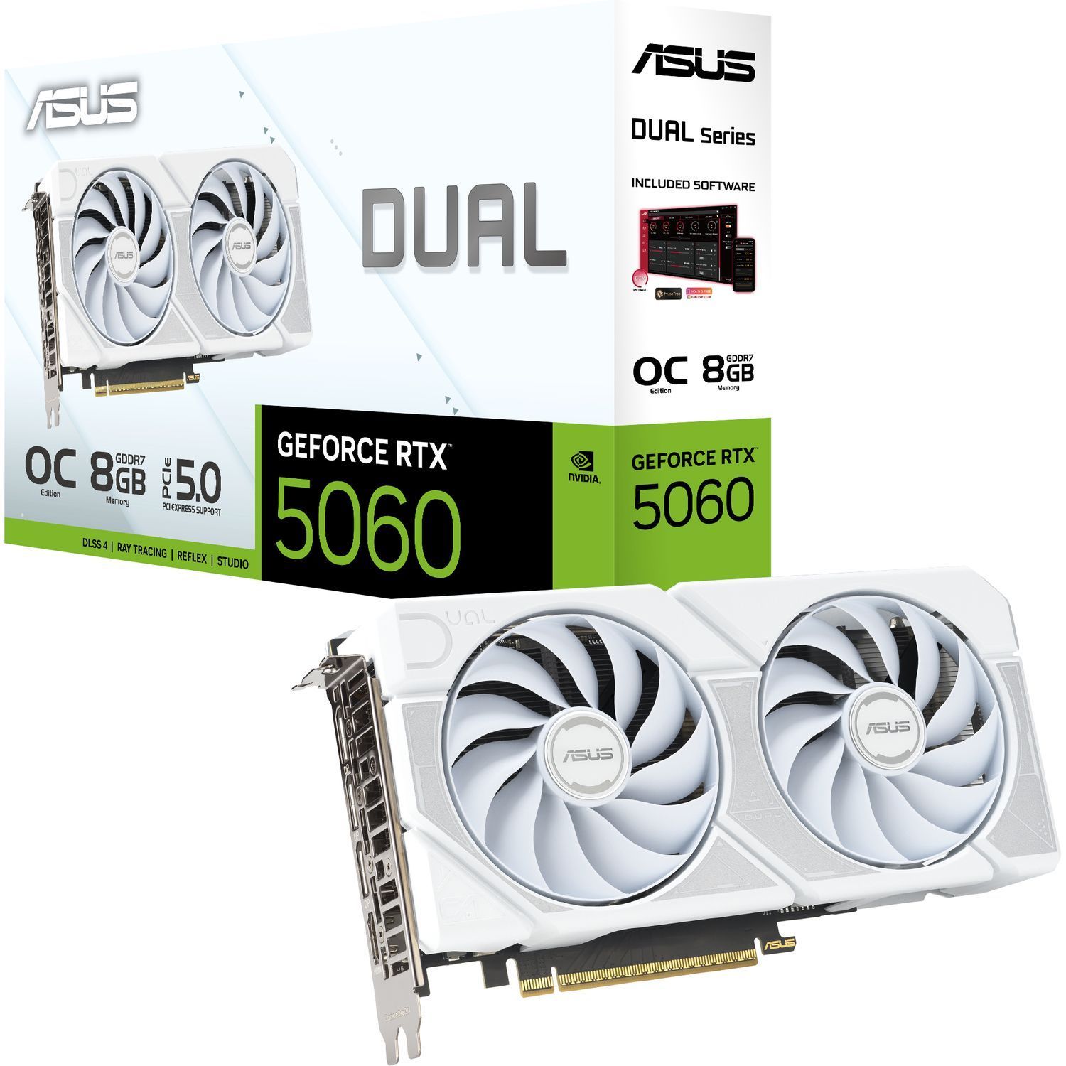 Видеокарта ASUS DUAL-RTX5060-O8G-WHITE (90YV0N15-M0NA00)