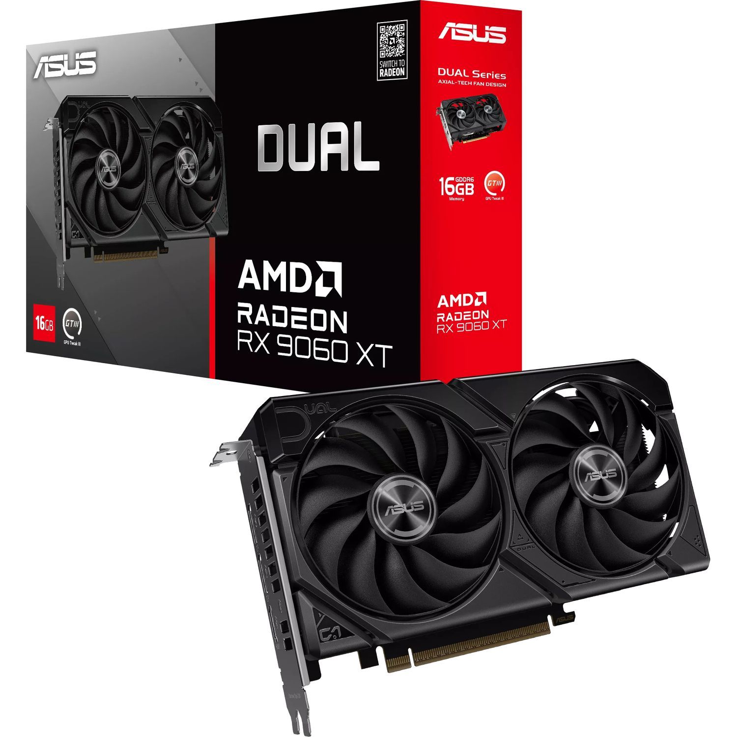 Видеокарта ASUS DUAL-RX9060XT-16G (90YV0LG2-M0NA00)