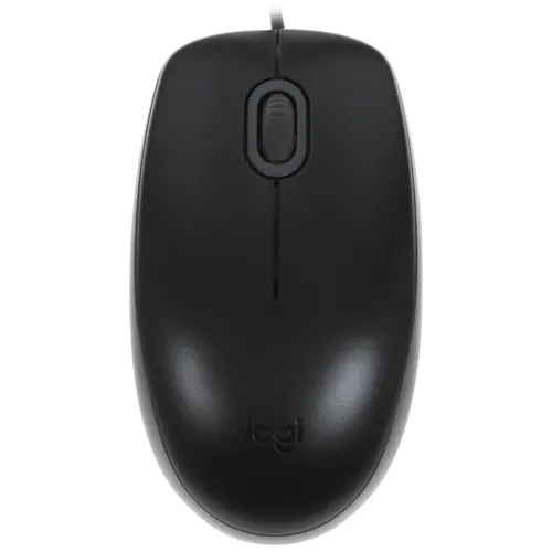 Мышь Logitech B110 Silent Black (черный, USB, оптика, 1000 dpi, 3 кл., 1.8 м, симметричный дизайн) [ 910-005508 ]