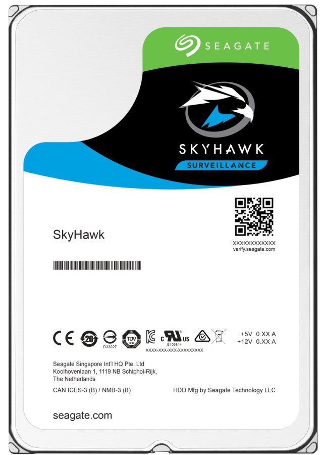 Жесткий диск SerialATA 3.5" 4000 GB Seagate SkyHawk (ST4000VX013) (5400 об/м, 256 MB, SATA600, для систем видеонаблюдения до 64 камер в режиме 24x7, A