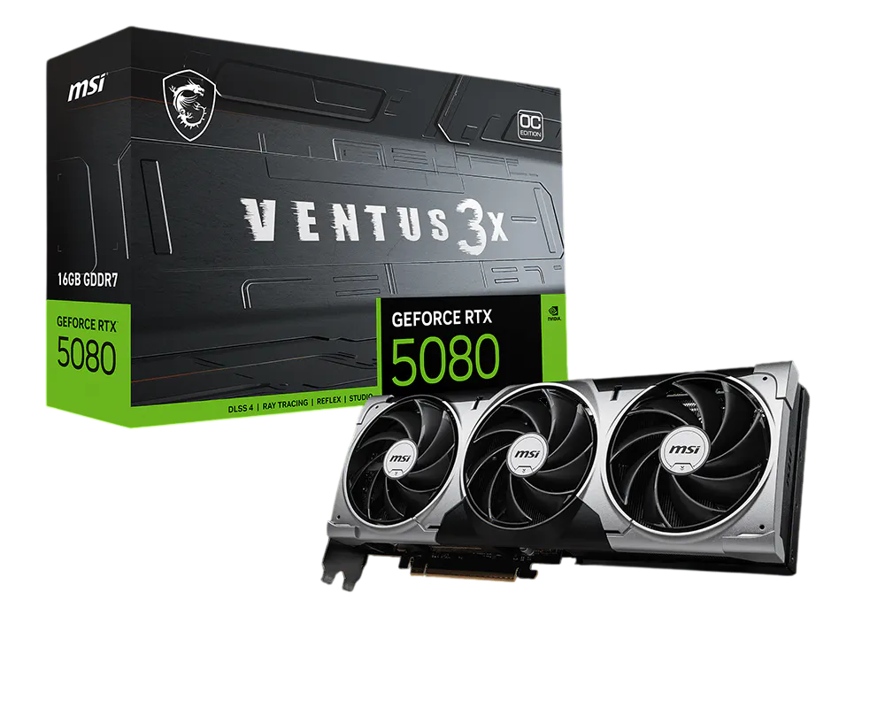 Видеокарта MSI GeForce RTX 5080 16G VENTUS 3X