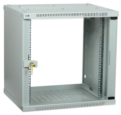 Шкаф монтажный настенный (9U) ITK [ LWE3-09U53-GF ] ( 550x350мм, стекл. дверь, серый, LINEA WE)
